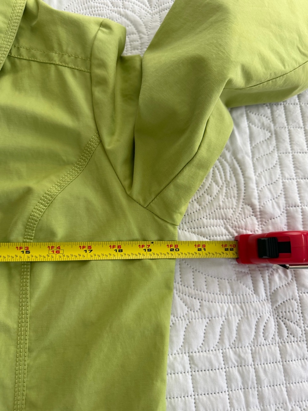Women's Eddie Bauer Lime Green Single-Breasted Trench Rain Coat Medium Outdoors - Picture 6 of 8